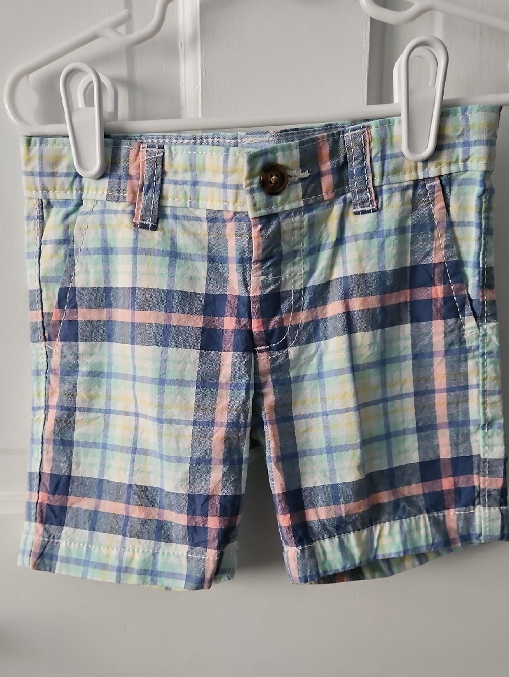 Carter's Plaid Shorts in Blue, Green, Yellow And Pink